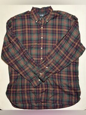 Ralph Lauren Green, Red & Yellow Plaid Button-Down Shirt